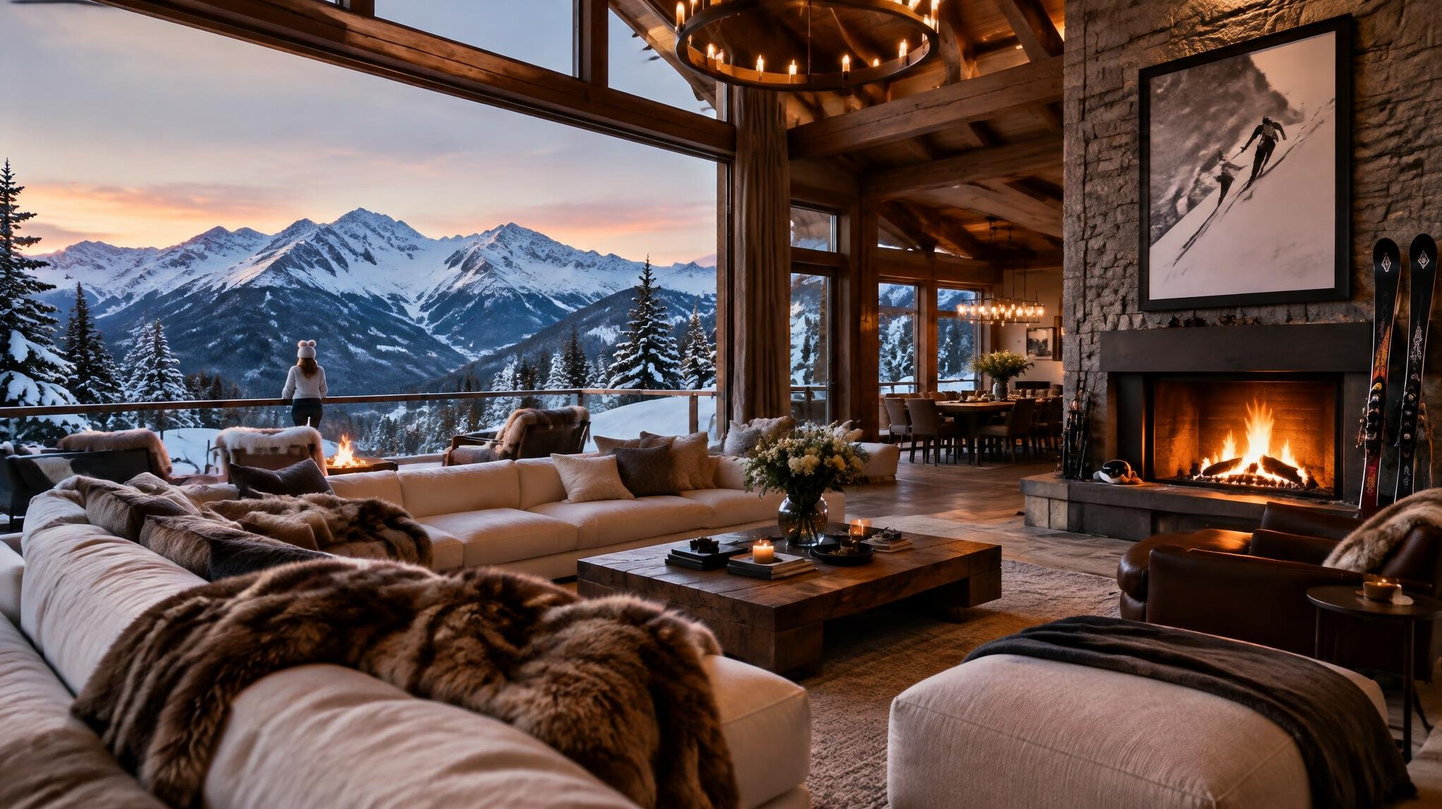 mountain chalet view