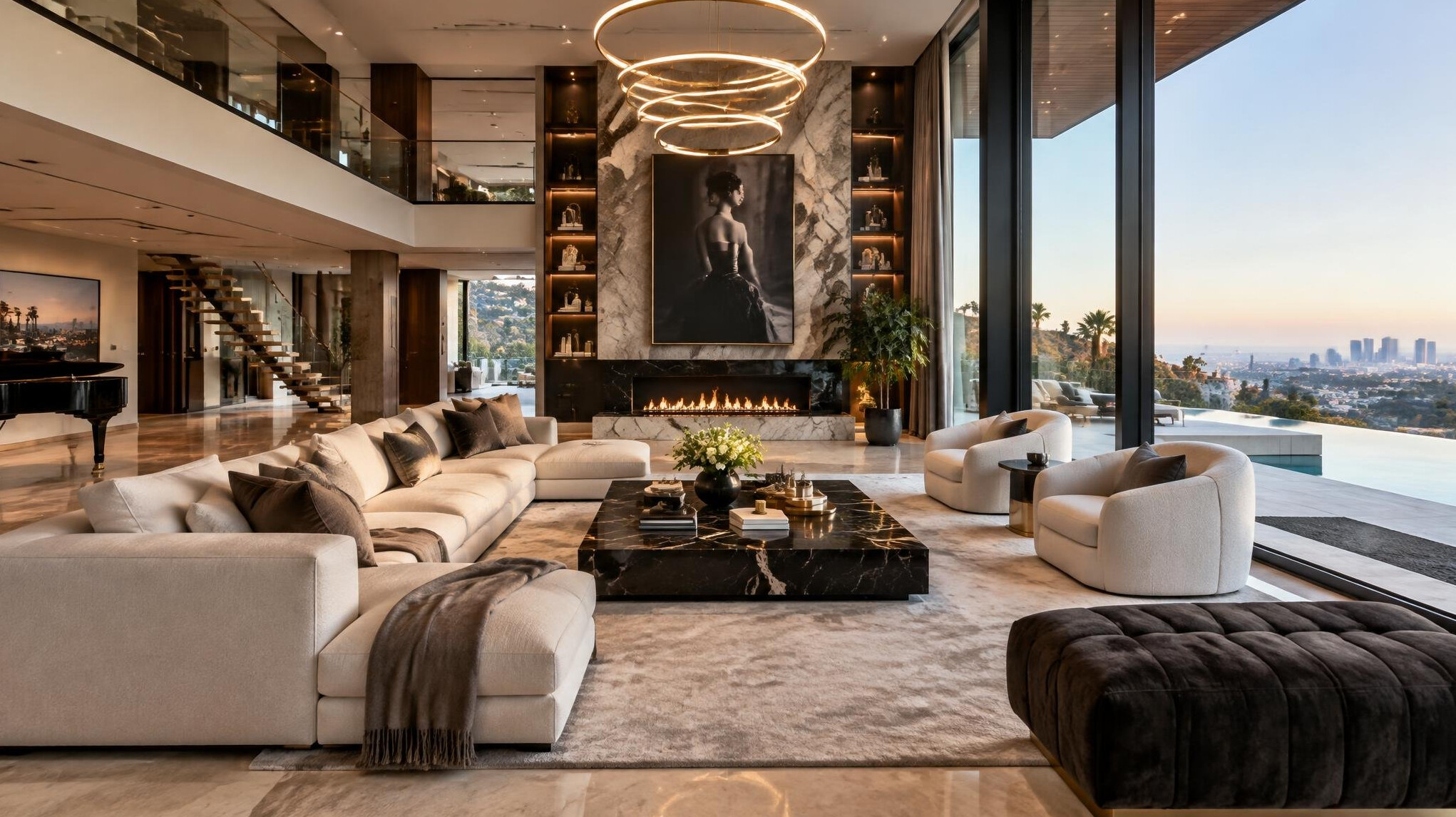 celebrity mansion living room